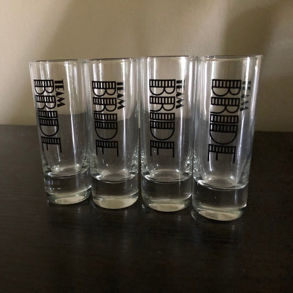 4 "Team Bride" Shot Glasses
